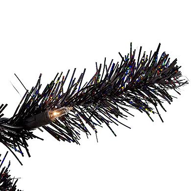 Northlight 4-ft. Pre-Lit Slim Black Tinsel Artificial Christmas Tree