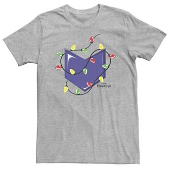 Big & Tall Marvel Hawkeye Purple Christmas Lights Badge Tee