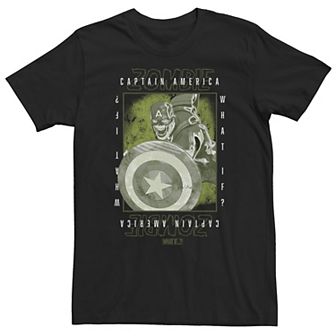 Big & Tall Marvel What If Captain America Zombie Box Poster Tee