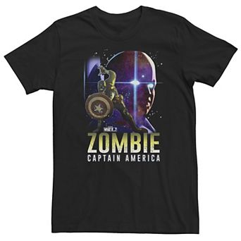 Big & Tall Marvel What If Captain America and Watcher Zombie Poster Tee