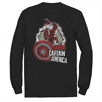 Big & Tall Marvel What If Captain America Zombie Burst Poster Tee