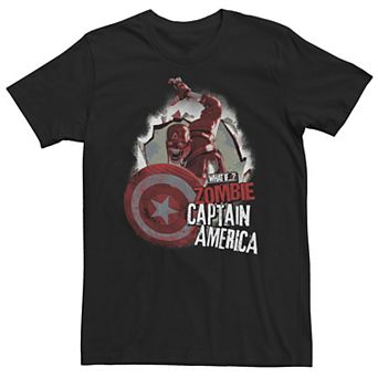 Big & Tall Marvel What If Captain America Zombie Burst Poster Graphic Tee