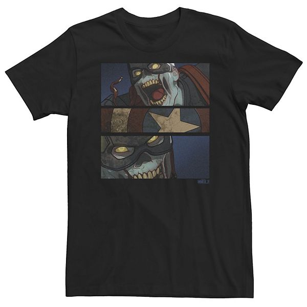 Big & Tall Marvel What If Captain America Zombie Panels Tee