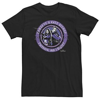 Big & Tall Marvel Hawkeye & Kate Bishop Purple Circle Portrait Tee