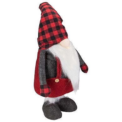 Northlight 41-in. LED Red & Black Plaid Extendable Christmas Gnome Figure