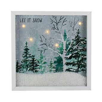 Northlight LED "Let It Snow" Winter Forest Christmas Canvas Wall Art