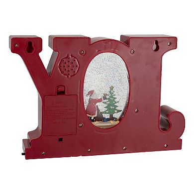 Northlight LED Red and Gold Joy Christmas Glitter Snow Globe Table Decor