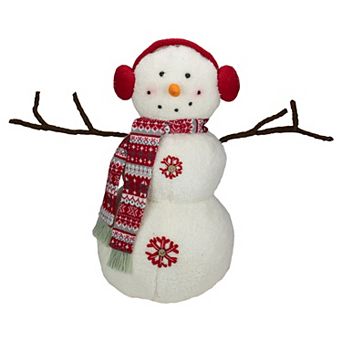 Northlight Snowflake Sherpa Plush Snowman Floor Decor