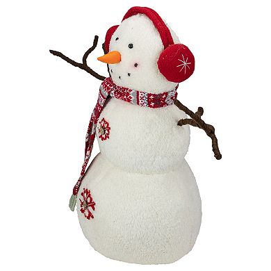 Northlight Snowflake Sherpa Plush Snowman Floor Decor