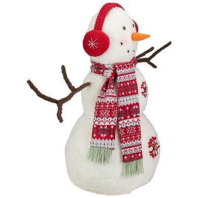 Northlight Snowflake Sherpa Plush Snowman Floor Decor