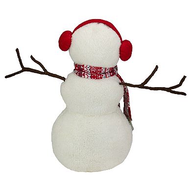 Northlight Snowflake Sherpa Plush Snowman Floor Decor