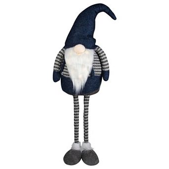 Northlight 41 in LED Lighted Blue & Gray Extendable Gnome Christmas Figure