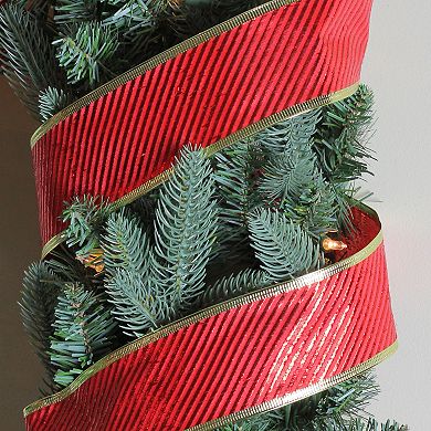 Northlight Shiny Striped Wired Christmas Craft Ribbon