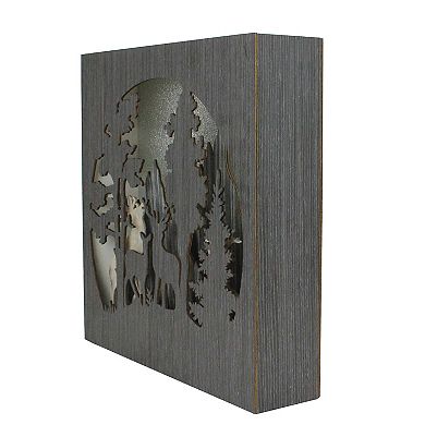 Northlight 13.75" Glittered Winter Woodland Deer Christmas Shadow Box Table Decoration