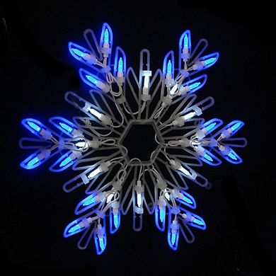 Northlight 15" LED White and Blue Snowflake Christmas Window Light