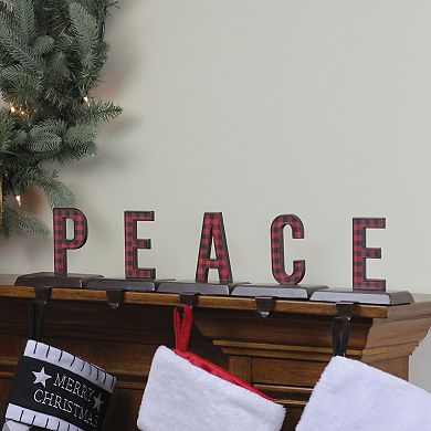 Northlight Buffalo Plaid 5-Piece Christmas Stocking Holder Set