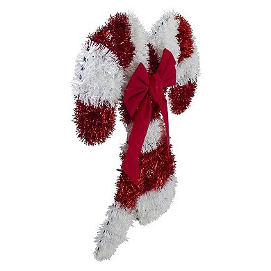 Northlight Tinsel Candy Cane Christmas Window Decoration