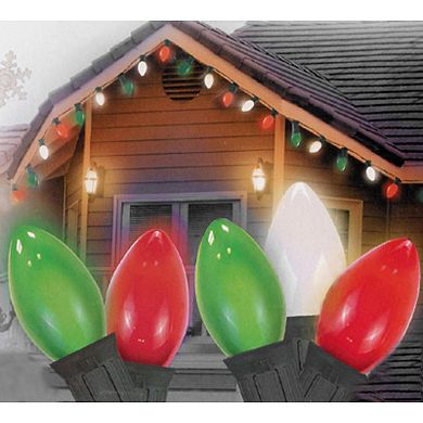 Northlight Red, White & Green C7 25-Bulb Christmas String Lights