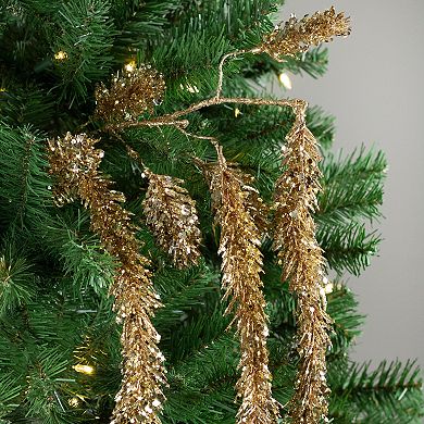 Northlight 52-in. Gold Glittered Pine Hanging Artificial Christmas Spray