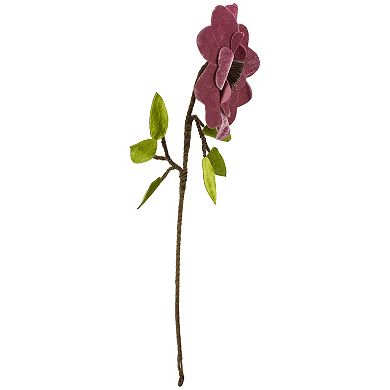 Northlight 21.5-in. Pink Heart Artificial Flower with Stem & Leaves Christmas Pick
