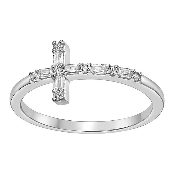 Stainless Steel Themed Ring Polished 13 mm Twisted Cross Ring