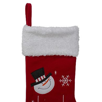 Northlight Red & White Embroidered Snowmen Letter to Santa Christmas Stocking