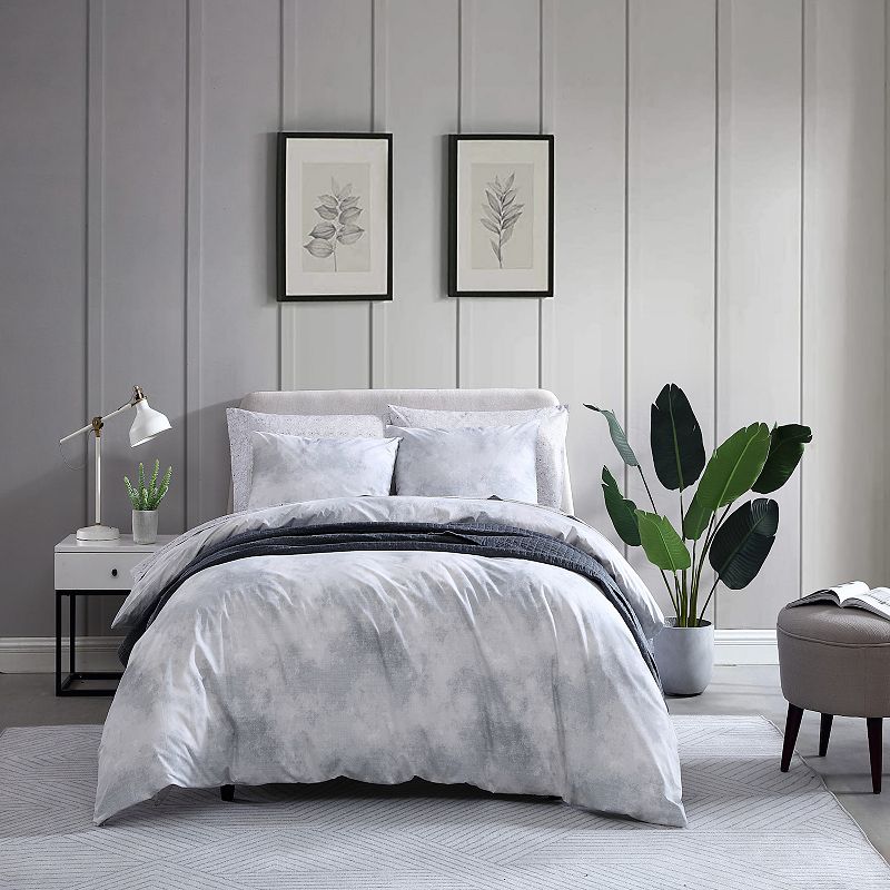 Full/Queen Koto Clouds Duvet Cover Set Gray - City Scene