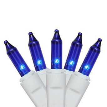 Northlight 50-Count Blue Mini Window Curtain Icicle Christmas Lights