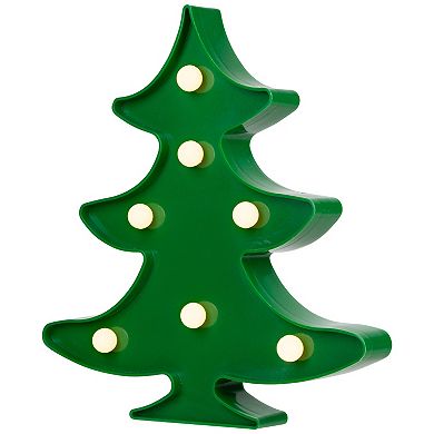 Northlight Green Christmas Tree Marquee Wall Sign Table Decor