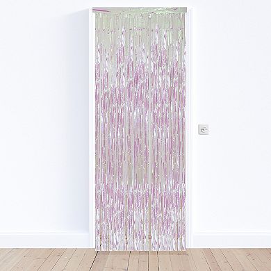 Northlight Iridescent Tinsel Christmas Window or Door Curtain Decor