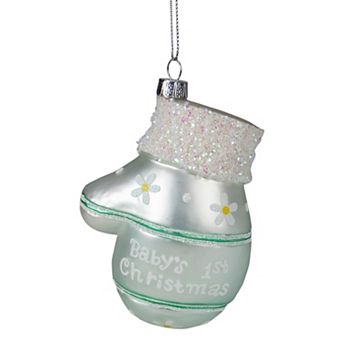 Northlight Mint Green Baby's 1st Christmas Mitten Holiday Ornament