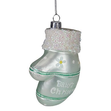 Northlight Mint Green Baby's 1st Christmas Mitten Holiday Ornament