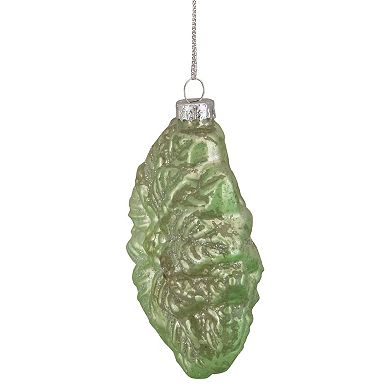 Northlight Green Glittered Poinsettia Flower Glass Christmas Ornament
