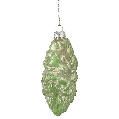 Northlight Green Glittered Poinsettia Flower Glass Christmas Ornament