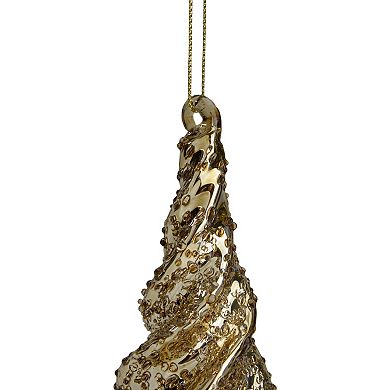 Northlight Shiny Gold Textured Finial Christmas Ornament