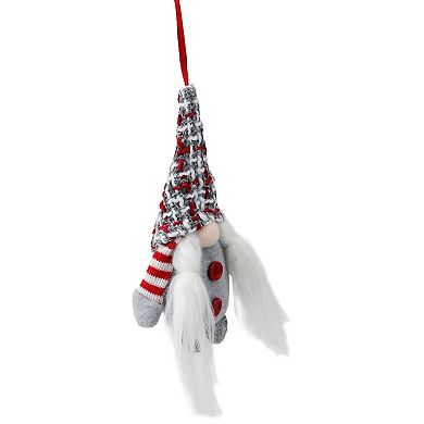 Northlight 6-in. Gray & Red Plaid Santa's Helper Gnome Hat Christmas Ornament