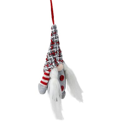 Northlight 6-in. Gray & Red Plaid Santa's Helper Gnome Hat Christmas Ornament