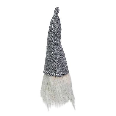 Northlight Lit Metallic Gray Knit Gnome Head Christmas Ornament