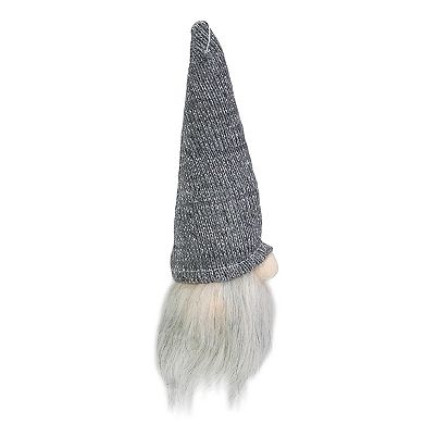 Northlight Lit Metallic Gray Knit Gnome Head Christmas Ornament