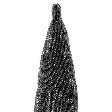 Northlight Lit Metallic Gray Knit Gnome Head Christmas Ornament