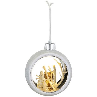 Northlight Silver and White Round Cutout Owl Christmas Ornament