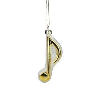 Northlight Sixteenth Note Music Symbol Glass Christmas Ornament
