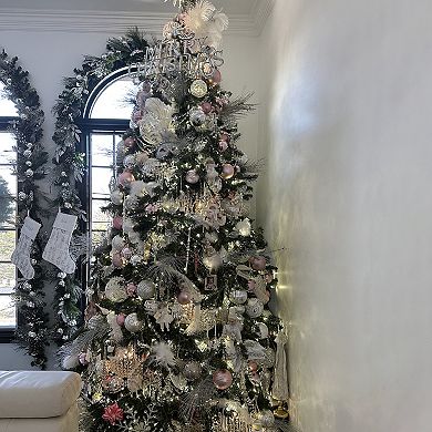 Northlight Mauve Pink 2-Finish Glass Ball Christmas Ornament 4-piece Set