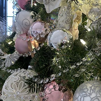 Northlight Mauve Pink 2-Finish Glass Ball Christmas Ornament 4-piece Set