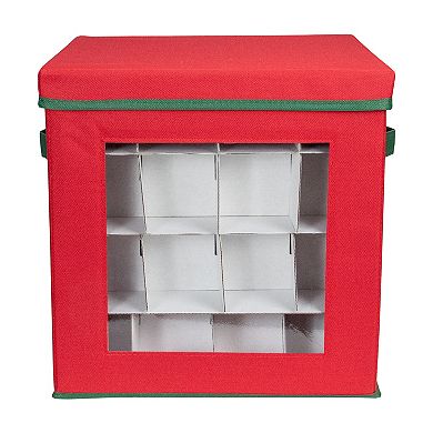 Northlight Red & Green Christmas Ornament Storage Bag with Removable Dividers