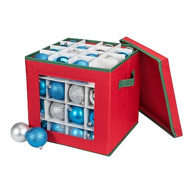 Northlight Red & Green Christmas Ornament Storage Bag with Removable Dividers