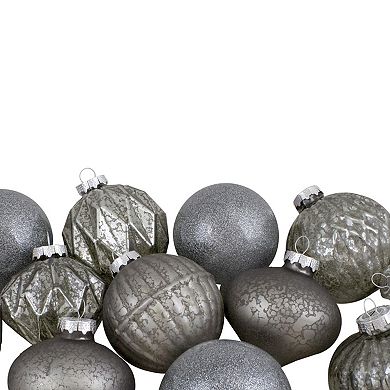 Northlight 12-Piece Neutral Tone Glass Ball Christmas Ornament Set