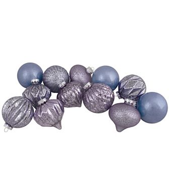 Northlight 12 pc Purple Tone Glass Ball Christmas Ornament Set