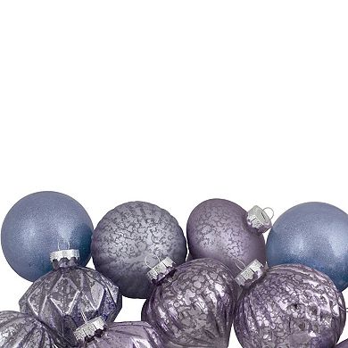 Northlight 12-Piece Purple Tone Glass Ball Christmas Ornament Set