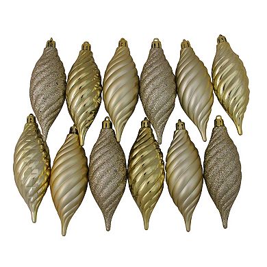 Northlight Champagne Gold Shatterproof Christmas Ornaments